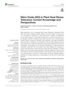 Nitric Oxide (NO) in Plant Heat Stress Tolerance: Current Knowledge and Perspectives