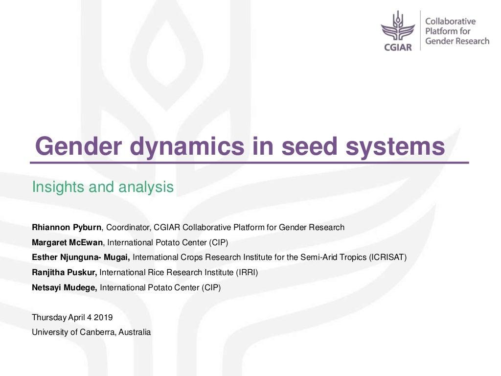 Gender dynamics in seed systems