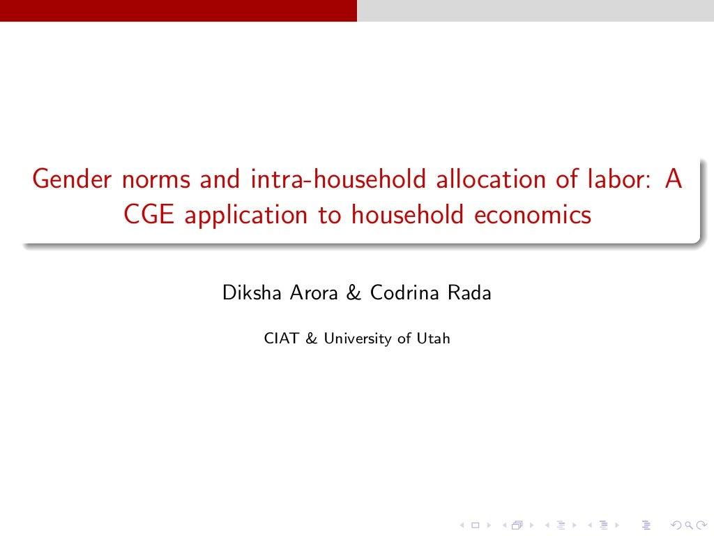 Gender norms and intra-household allocation of labor: a CGE application to household economics