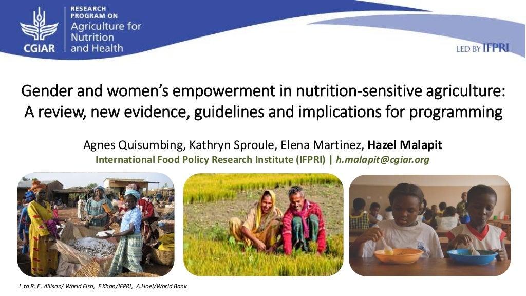 Gender, women’s empowerment, and nutrition: A review, new evidence, and guidelines for nutrition-sensitive agricultural programming
