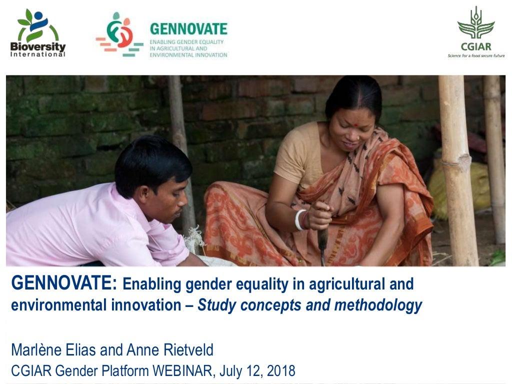 GENNOVATE: Enabling gender equality in agricultural and environmental innovation - Study concepts and methodology