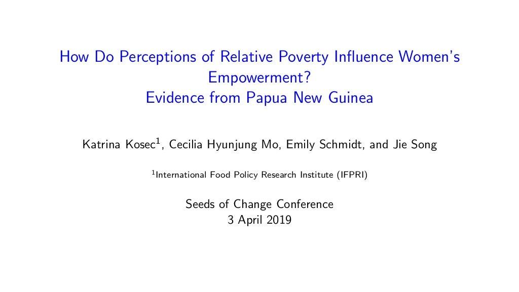 How do perceptions of relative poverty influence women's empowerment? Evidence from Papua New Guinea