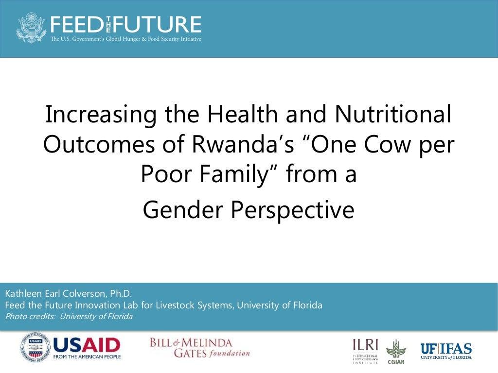 Increasing the health and nutritional outcomes of Rwanda's 'One cow per poor family' from a gender perspective