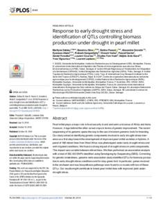 Response to early drought stress and identification of QTLs controlling biomass production under drought in pearl millet