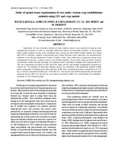 Study of Spatial Water Requirement of Rice under Various Crop Establishment Methods Using GIS and Crop Models