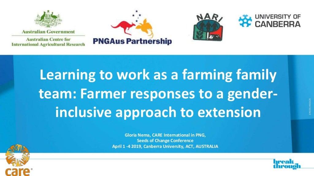 Learning to work as a farming family team: Farmer responses to a gender-inclusive approach to extension