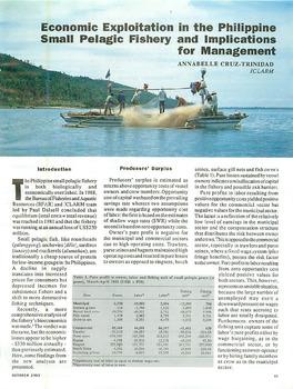 Economic exploitation in the Philippine small pelagic fishery and implications for the management