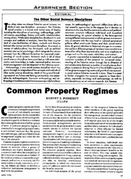 Common property regimes