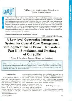 A low-level geographic information system for coastal zone management with applications to Brunei Darussalam: Part III:: simulation and tracking oil spills