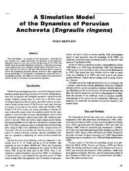 A simulation model of the dynamics of Peruvian anchoveta (Engraulis ringens)