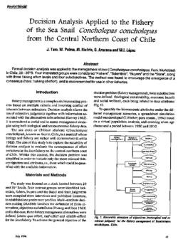 Decision analysis applied to the fishery of the sea snail Concholepas concholepas from central northern coast of Chile
