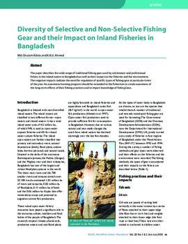 Diversity of selective and non-selective fishing gear and their impact on inland fisheries in Bangladesh
