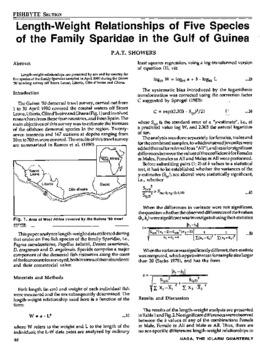 Length-weight relationships of five species of the family Sparidae in the Gulf of Guinea