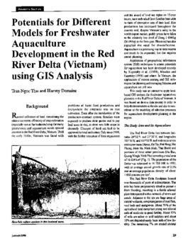 Potentials for different models for freshwater aquaculture development in the Red River Delta (Vietnam) using GIS analysis