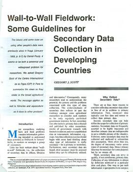Wall-to-wall fieldwork: some guidelines for secondary data collection in developing countries