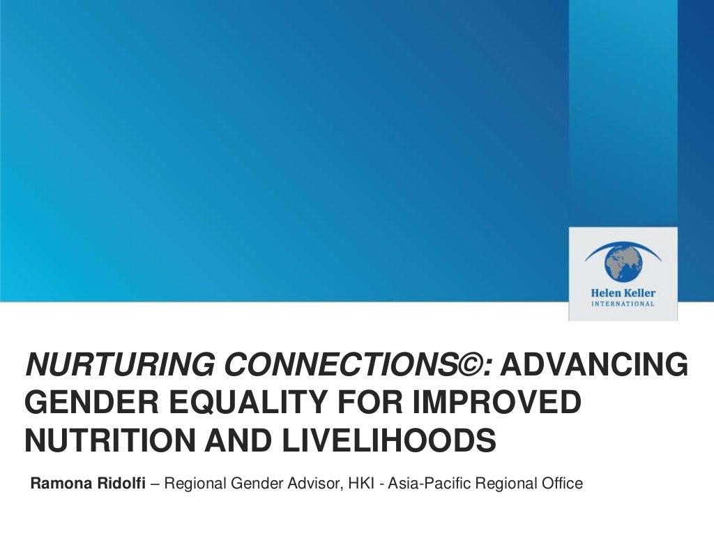 Nurturing connections: advancing gender equality for improved nutrition and livelihoods
