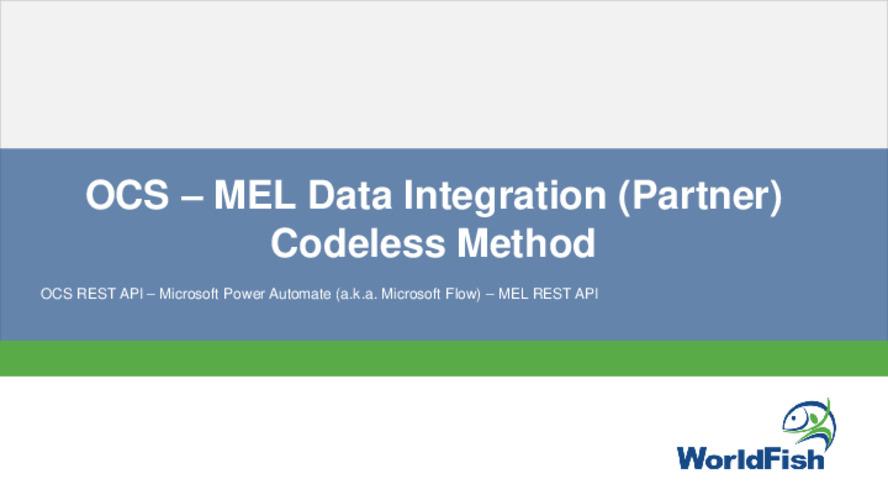 OCS MEL Data Integration (Partner) Codeless Method