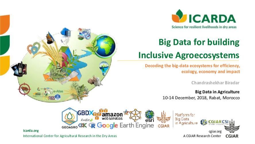 Big Data for building Inclusive Agroecosystems