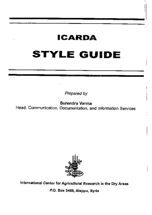 ICARDA Style Guide