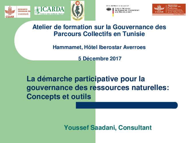 La démarche participative pour la gouvernance des ressources naturelles: Concepts et outils