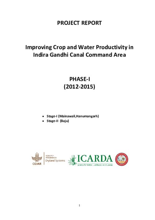 Improving Crop and Water Productivity in Indira Gandhi Canal Command Area
