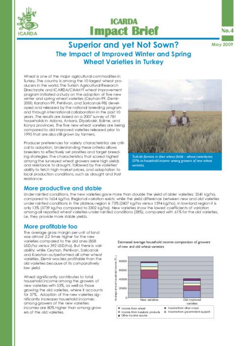 The Impact of Improved Winter and Spring Wheat Varieties in Turkey