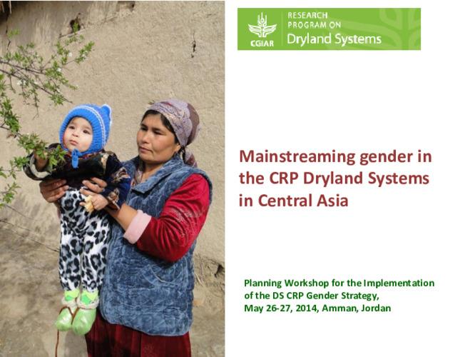 Mainstreaming Gender in Dryland Systems in Central Asia