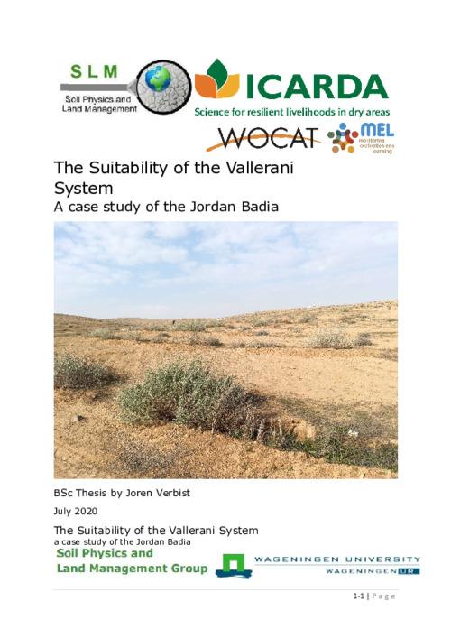 The Suitability of the Vallerani System: A case study of the Jordan Badia