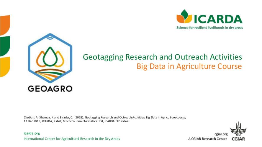 Geotagging Research and Outreach Activities