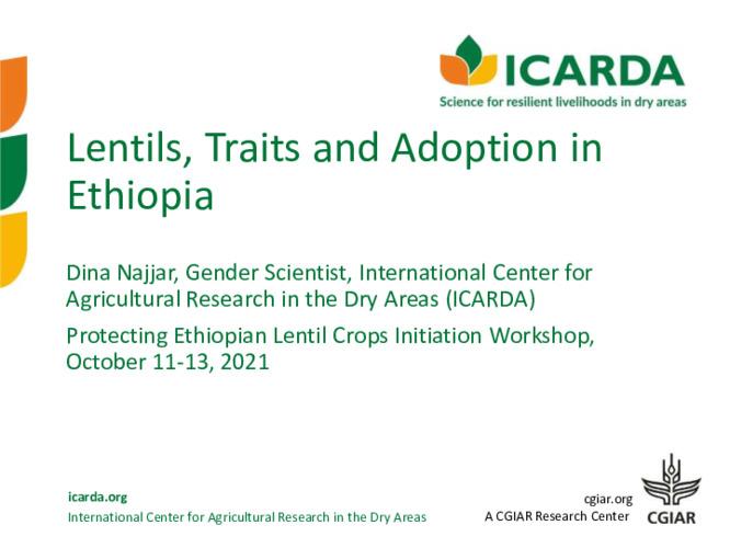 Lentils, Traits and Adoption in Ethiopia