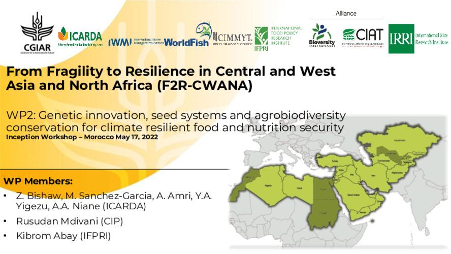 WP 2: Genetic innovation, seed systems and agrobiodiversity conservation for climate resilient food and nutrition security