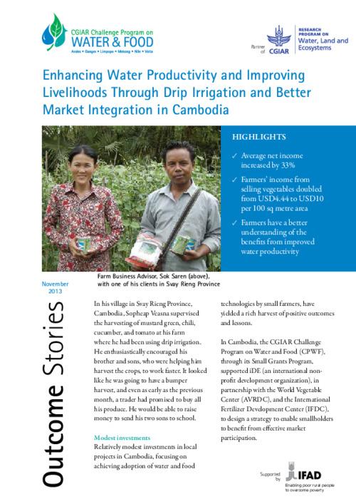 Enhancing Water Productivity and Improving Livelihoods Through Drip Irrigation and Better Market Integration in Cambodia