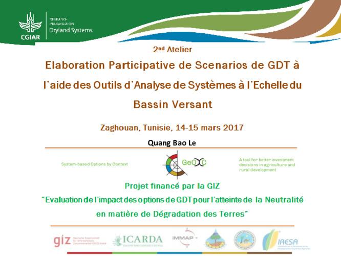 Introduction of the workshop program: Systems Tool-aided Participatory Development of Sustainable Land Management Scenarios (French Version)