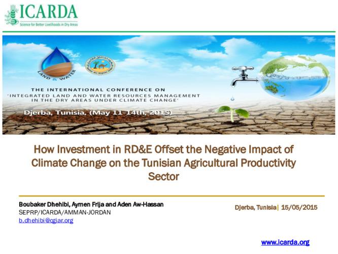 How Investment in RD&E Offset the Negative Impact of Climate Change on the Tunisian Agricultural Productivity Sector