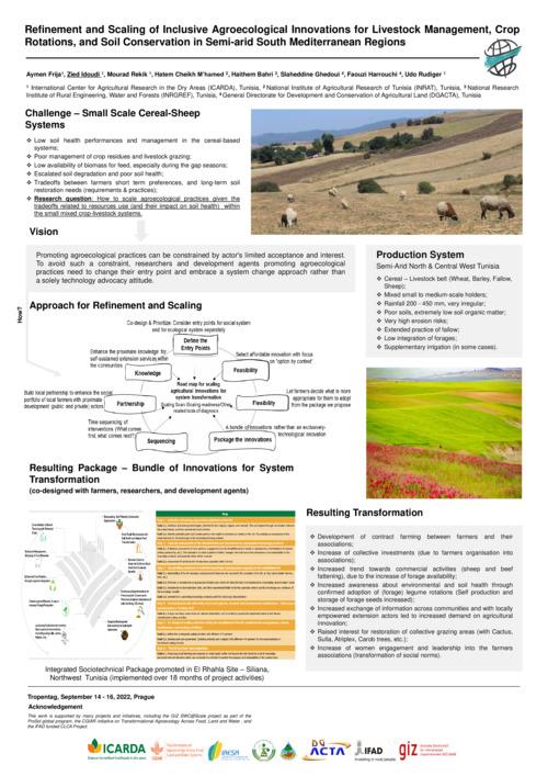 Refinement and Scaling of Inclusive Agroecological Innovations for Livestock Management, Crop Rotations, and Soil Conservation in Semi-arid South Mediterranean Regions