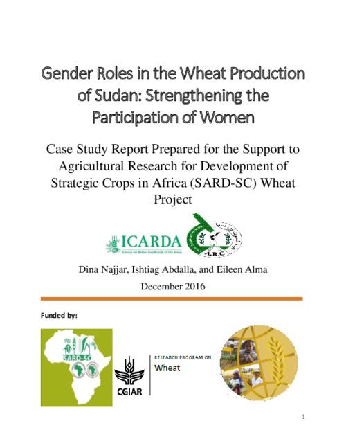 Gender Roles in the Wheat Production of Sudan: Strengthening the Participation of Women
