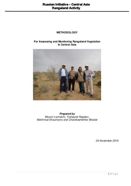 Methodology For Assessing and Monitoring Rangeland Vegetation in Central Asia