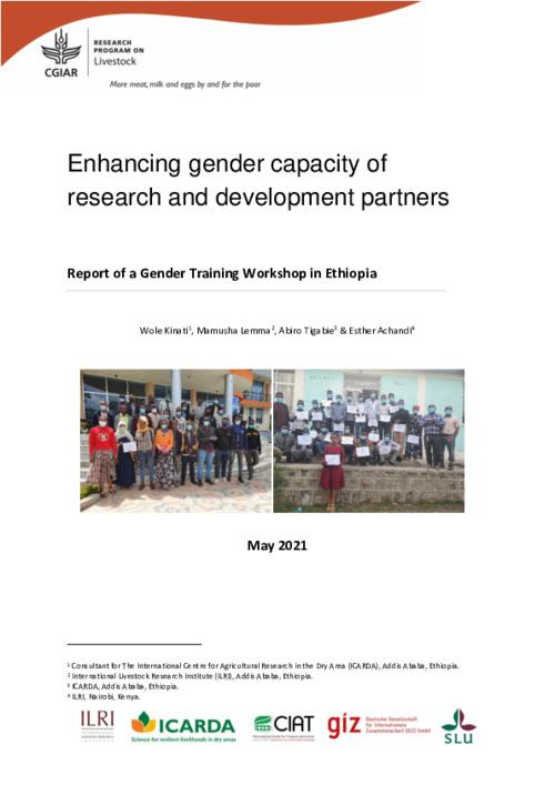 Enhancing gender capacity of research and development partners - Report of a Gender Training Workshop in Ethiopia