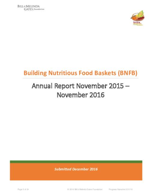 2016 Technical Report - Building Nutritious Food Baskets: Scaling up Biofortified Crops for Nutrition Security in Nigeria and Tanzania - Phase II