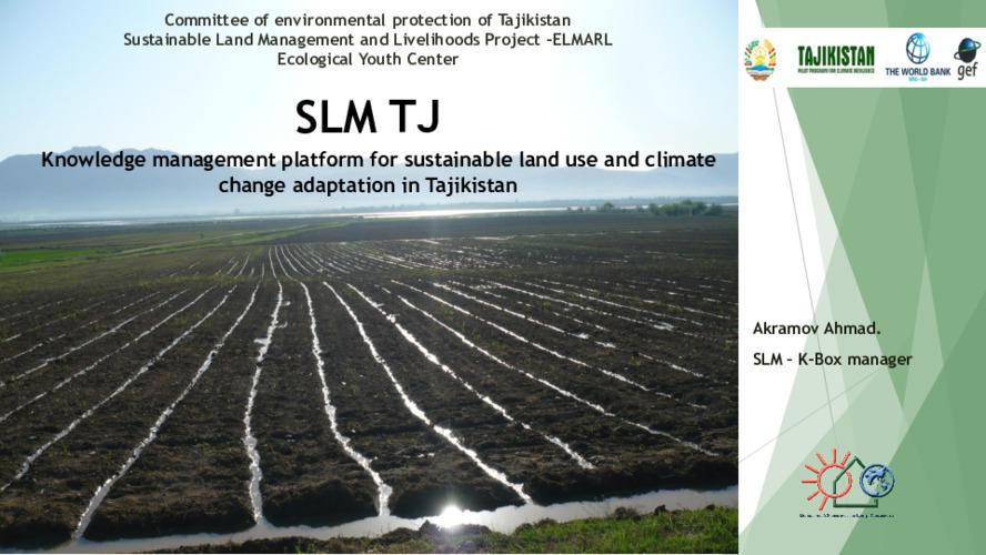 SLMTJ.NET Knowledge management platform for sustainable land use and climate change adaptation in Tajikistan (CACIP)