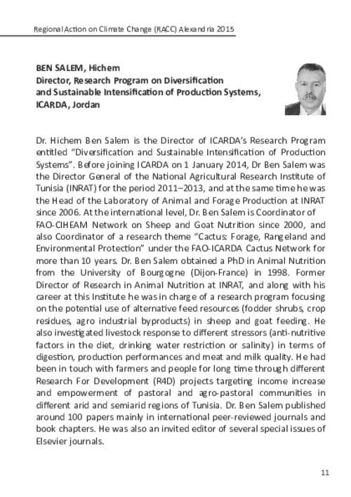 Conservation Agriculture Holds Considerable Promise to Help Agricultural Livelihood Systems Coping with Climate Change: ICARDA’s Experience