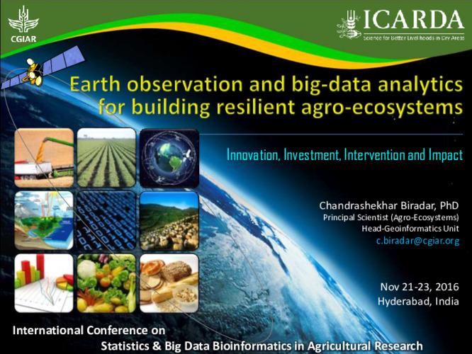 Earth observation and big-data analytics for building resilient agro-ecosystems