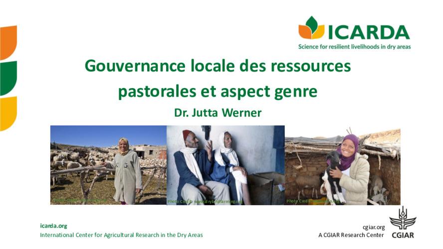 Gouvernance locale des ressources pastorales et aspect genre