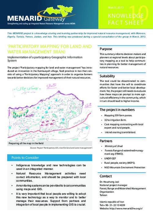 ‘Participatory mapping’ for land and water management (Iran)