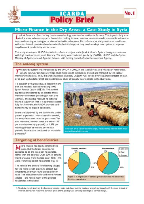 Micro-Finance in the Dry Areas: a Case Study in Syria