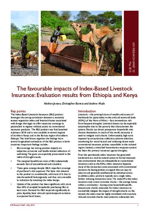 The favourable impacts of Index-Based Livestock Insurance: Evaluation results from Ethiopia and Kenya