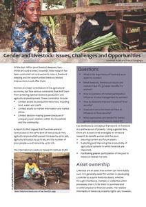 Gender and livestock: Issues, challenges and opportunities