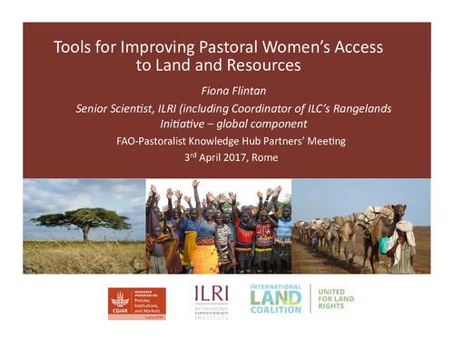 Tools for improving pastoral women’s access to land and resources