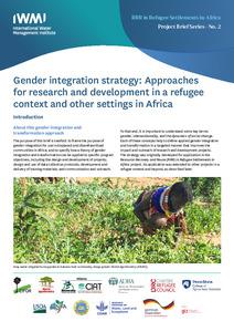 Gender integration strategy: approaches for research and development in a refugee context and other settings in Africa