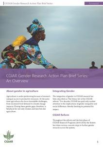 CGIAR Gender Research Action Plan Brief Series: An overview